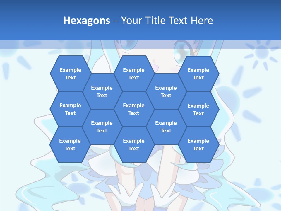 A Girl With Blue Hair Is Sitting In The Water PowerPoint Template