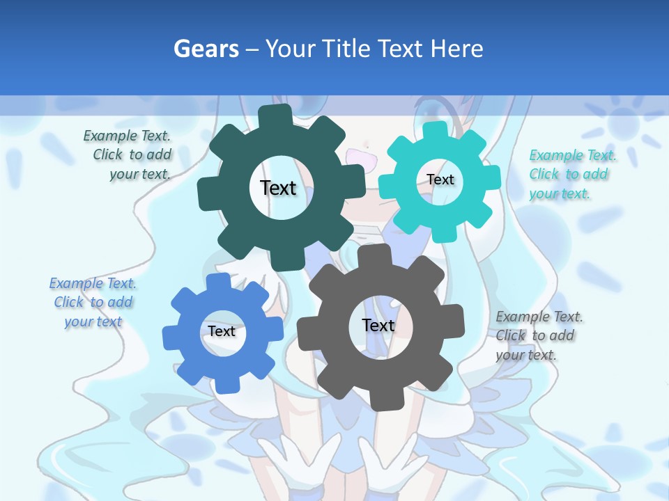 A Girl With Blue Hair Is Sitting In The Water PowerPoint Template