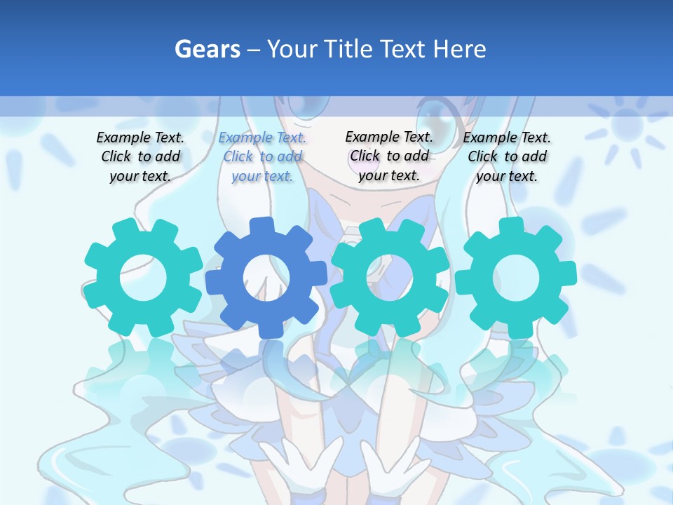 A Girl With Blue Hair Is Sitting In The Water PowerPoint Template