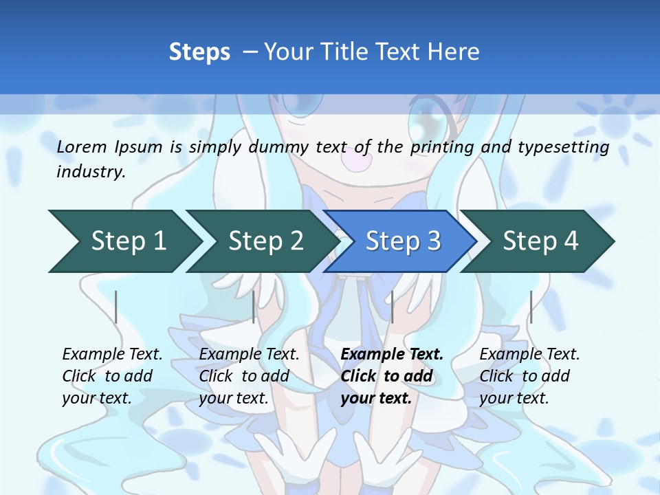 A Girl With Blue Hair Is Sitting In The Water PowerPoint Template