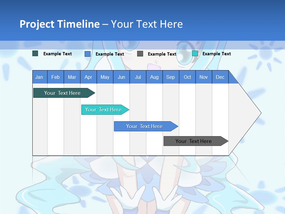 A Girl With Blue Hair Is Sitting In The Water PowerPoint Template