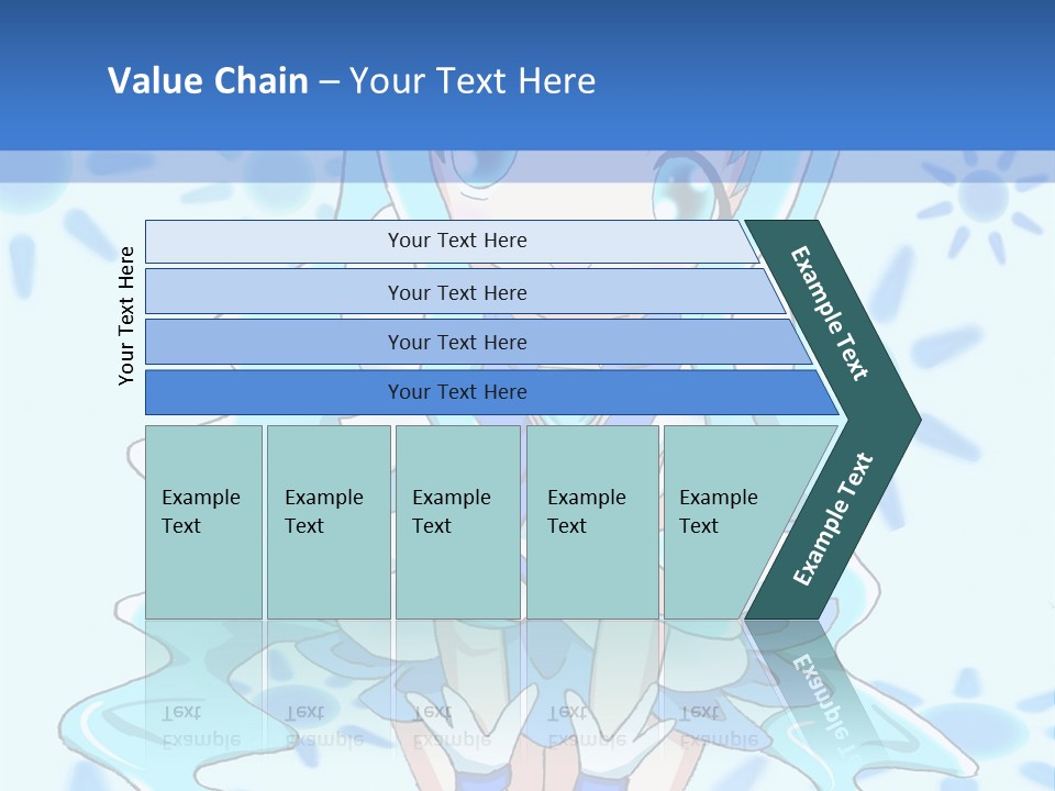 A Girl With Blue Hair Is Sitting In The Water PowerPoint Template