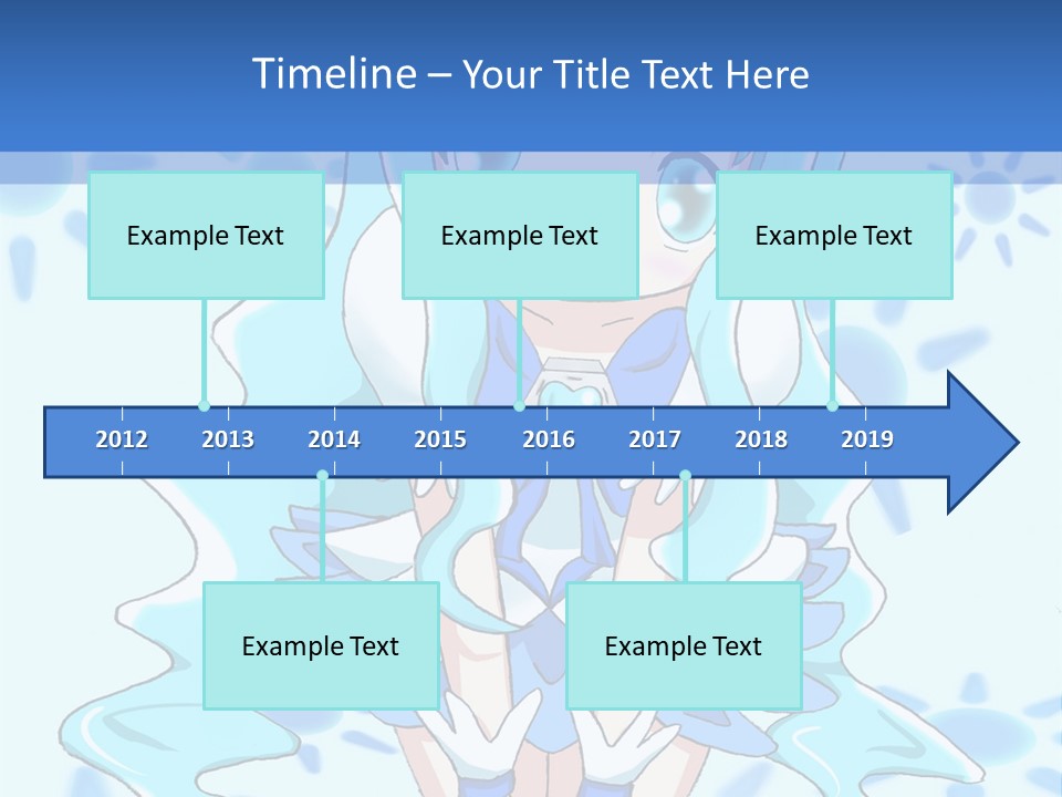 A Girl With Blue Hair Is Sitting In The Water PowerPoint Template