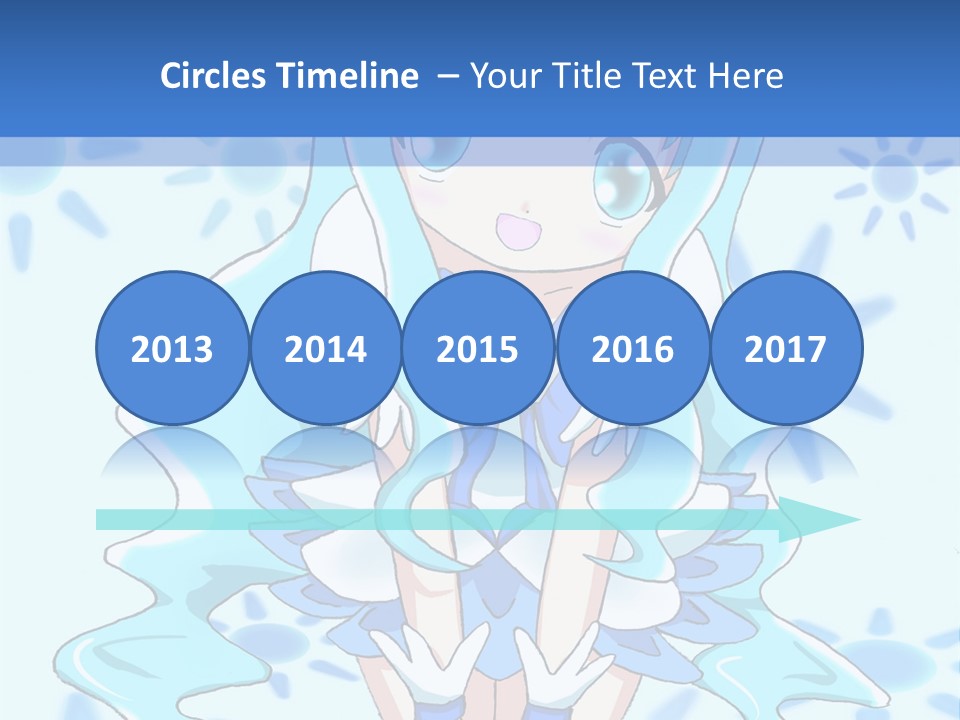 A Girl With Blue Hair Is Sitting In The Water PowerPoint Template