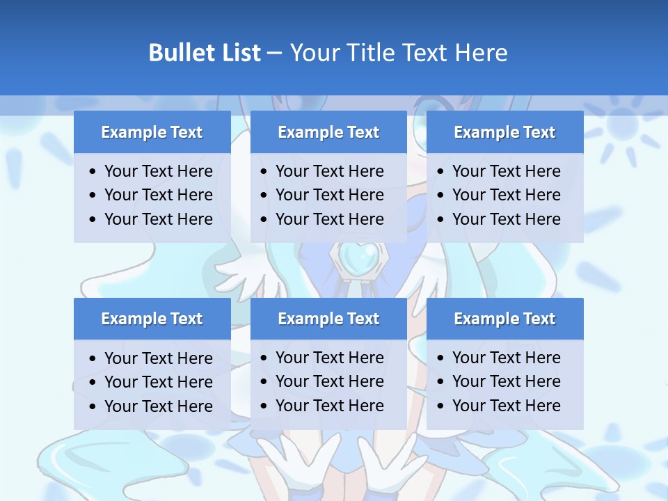 A Girl With Blue Hair Is Sitting In The Water PowerPoint Template