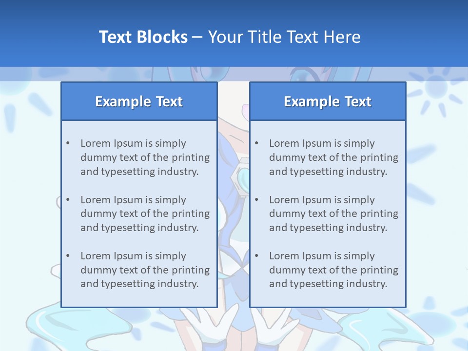 A Girl With Blue Hair Is Sitting In The Water PowerPoint Template