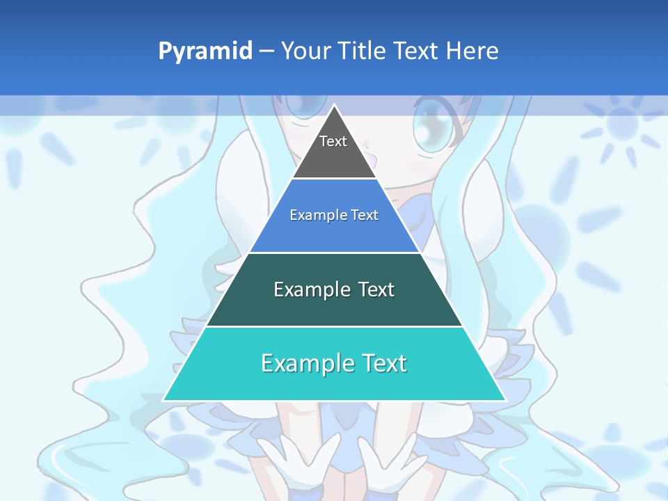 A Girl With Blue Hair Is Sitting In The Water PowerPoint Template