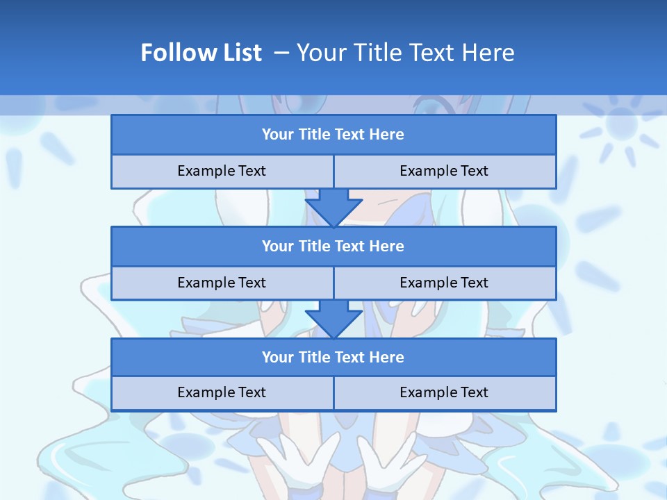 A Girl With Blue Hair Is Sitting In The Water PowerPoint Template