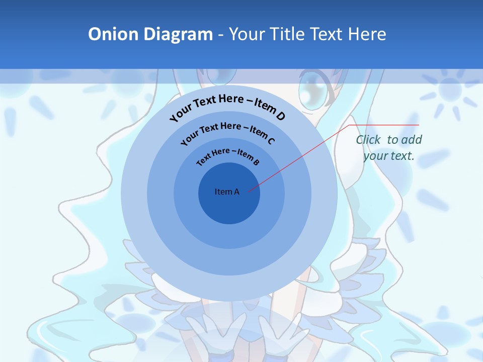 A Girl With Blue Hair Is Sitting In The Water PowerPoint Template