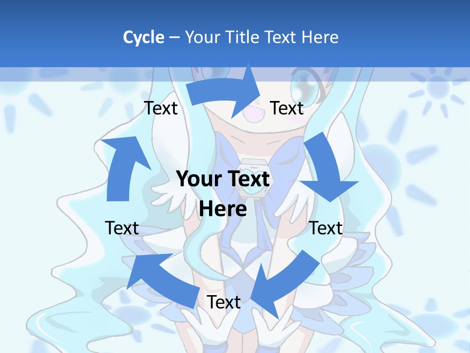 A Girl With Blue Hair Is Sitting In The Water PowerPoint Template