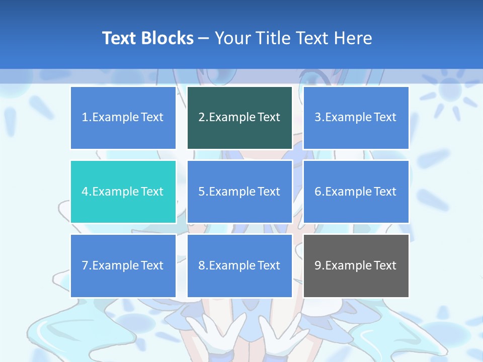 A Girl With Blue Hair Is Sitting In The Water PowerPoint Template