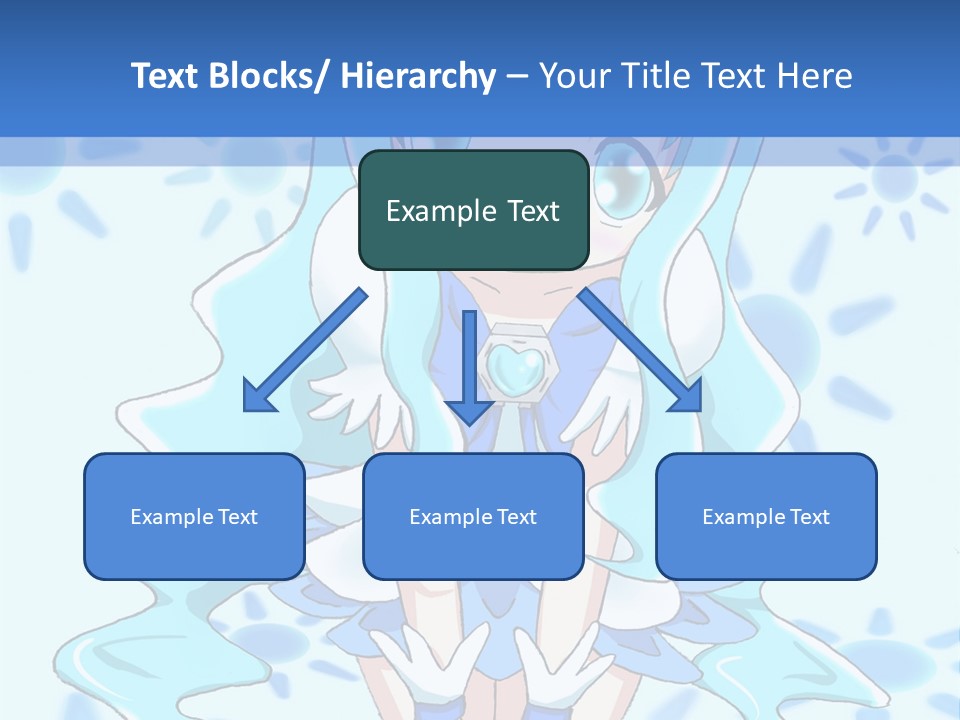 A Girl With Blue Hair Is Sitting In The Water PowerPoint Template