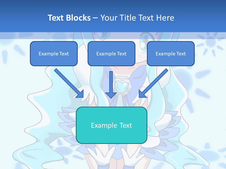 A Girl With Blue Hair Is Sitting In The Water PowerPoint Template