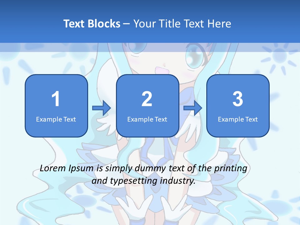 A Girl With Blue Hair Is Sitting In The Water PowerPoint Template