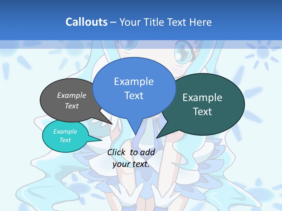 A Girl With Blue Hair Is Sitting In The Water PowerPoint Template