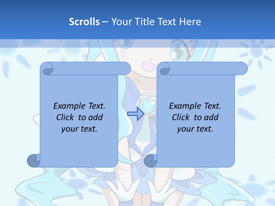 A Girl With Blue Hair Is Sitting In The Water PowerPoint Template