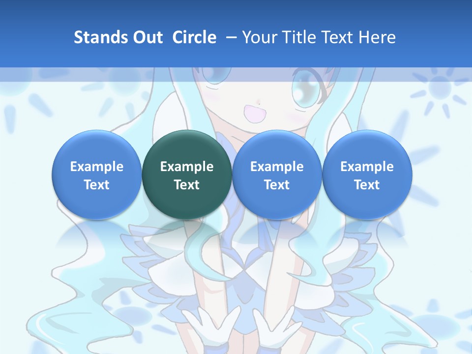 A Girl With Blue Hair Is Sitting In The Water PowerPoint Template