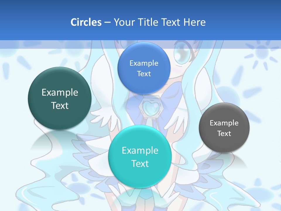 A Girl With Blue Hair Is Sitting In The Water PowerPoint Template