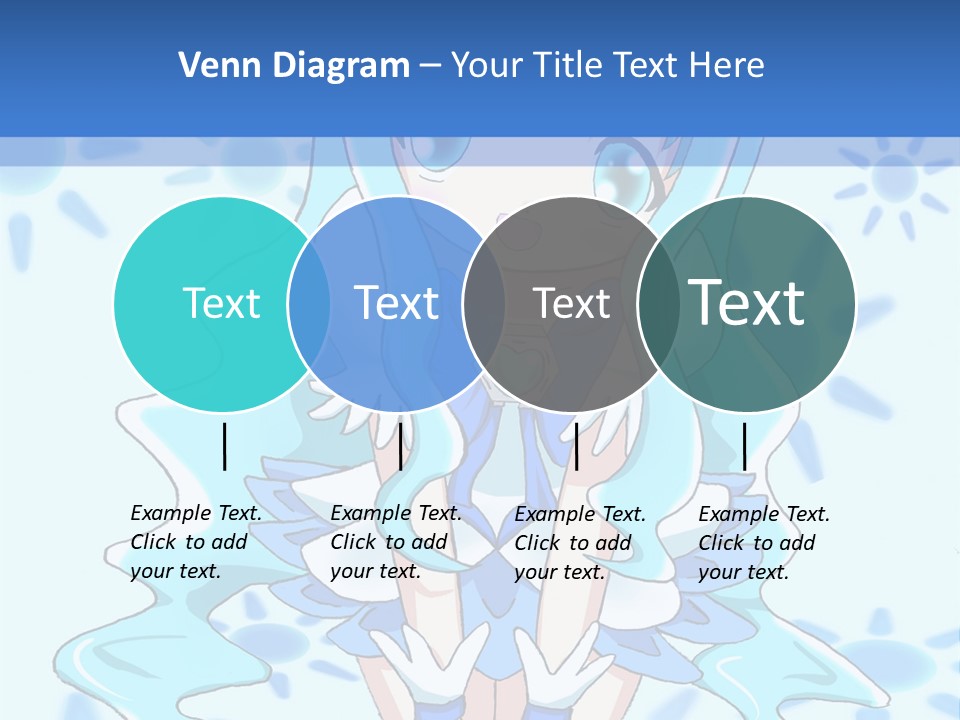 A Girl With Blue Hair Is Sitting In The Water PowerPoint Template