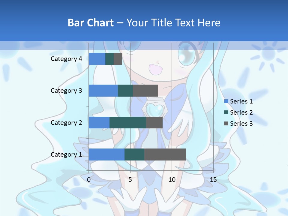 A Girl With Blue Hair Is Sitting In The Water PowerPoint Template