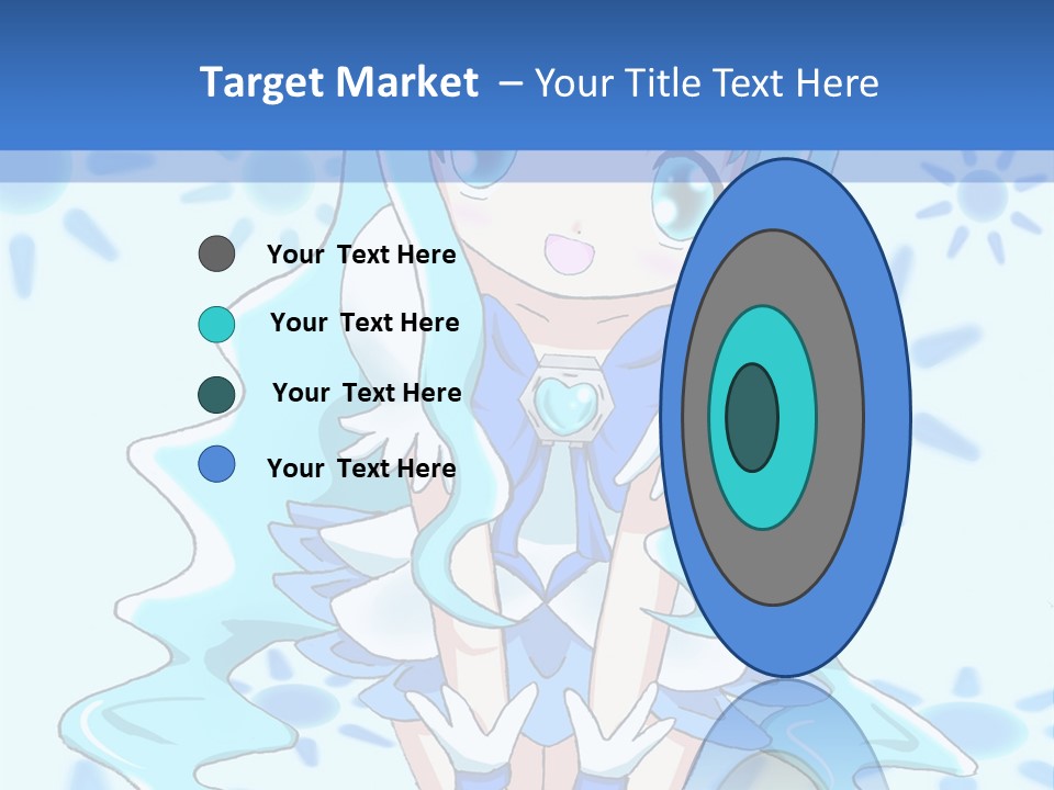 A Girl With Blue Hair Is Sitting In The Water PowerPoint Template