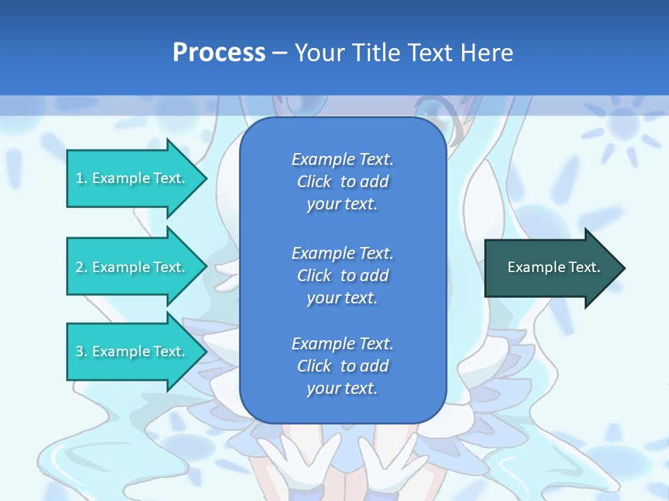 A Girl With Blue Hair Is Sitting In The Water PowerPoint Template