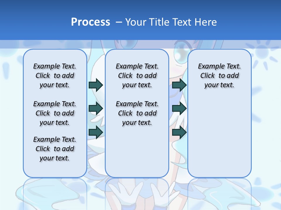 A Girl With Blue Hair Is Sitting In The Water PowerPoint Template