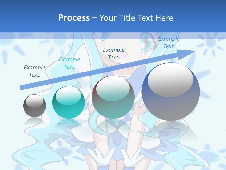 A Girl With Blue Hair Is Sitting In The Water PowerPoint Template