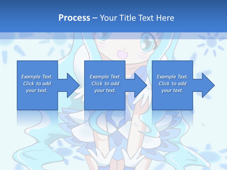 A Girl With Blue Hair Is Sitting In The Water PowerPoint Template