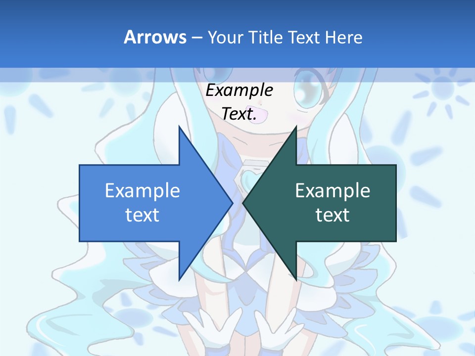 A Girl With Blue Hair Is Sitting In The Water PowerPoint Template