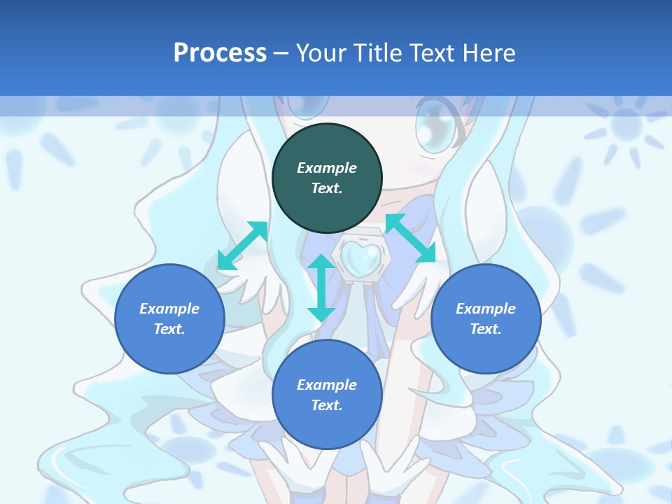 A Girl With Blue Hair Is Sitting In The Water PowerPoint Template