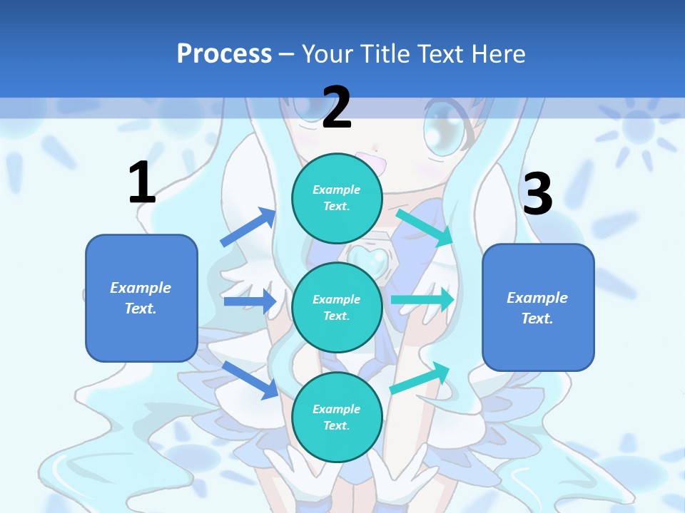 A Girl With Blue Hair Is Sitting In The Water PowerPoint Template