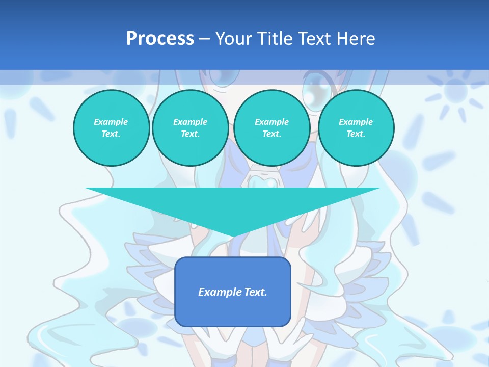 A Girl With Blue Hair Is Sitting In The Water PowerPoint Template