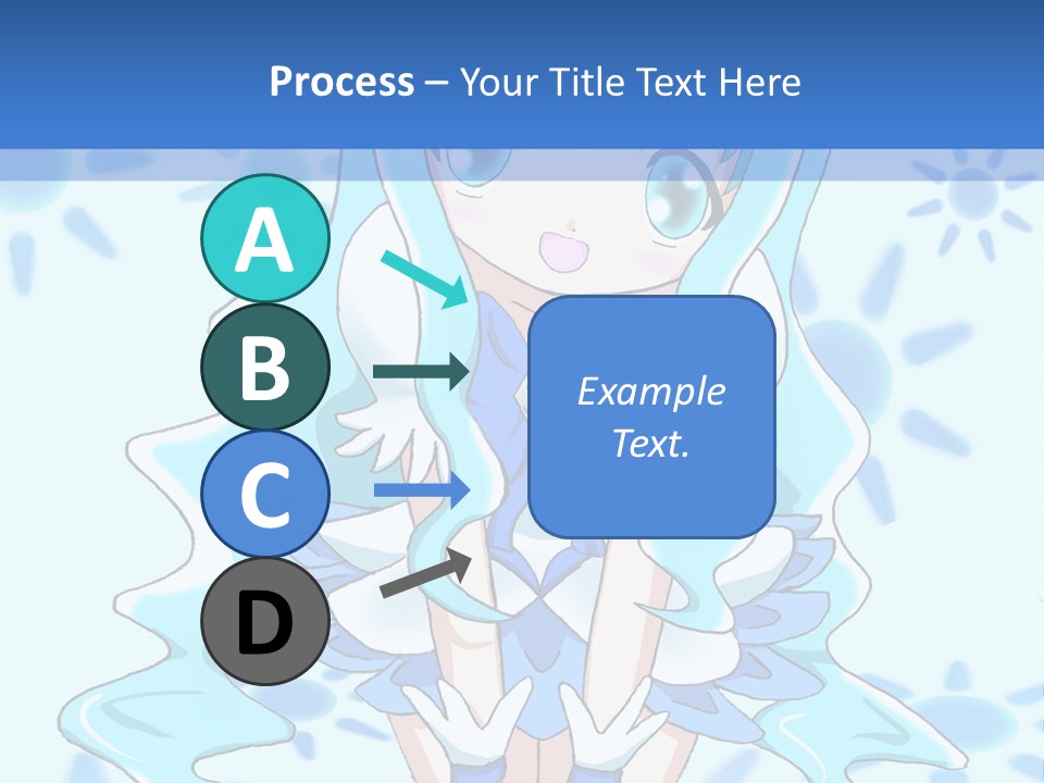 A Girl With Blue Hair Is Sitting In The Water PowerPoint Template