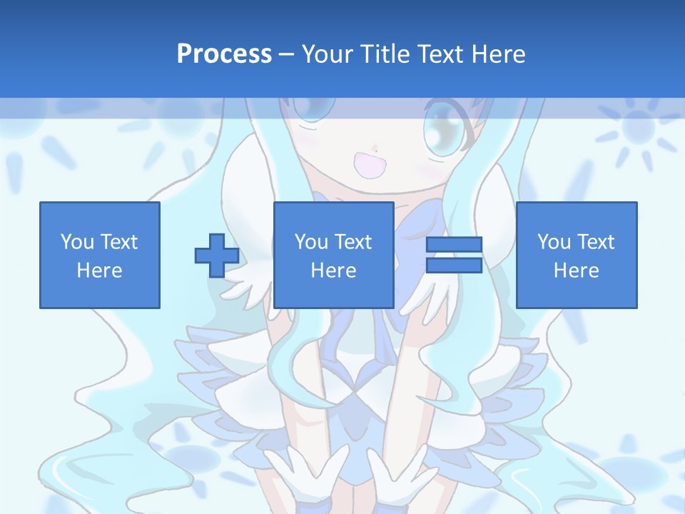 A Girl With Blue Hair Is Sitting In The Water PowerPoint Template