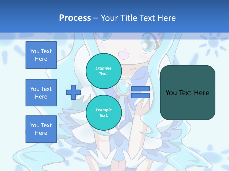 A Girl With Blue Hair Is Sitting In The Water PowerPoint Template
