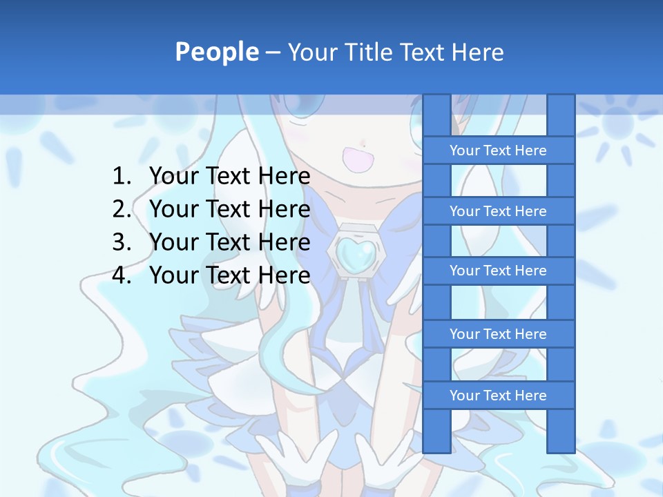 A Girl With Blue Hair Is Sitting In The Water PowerPoint Template