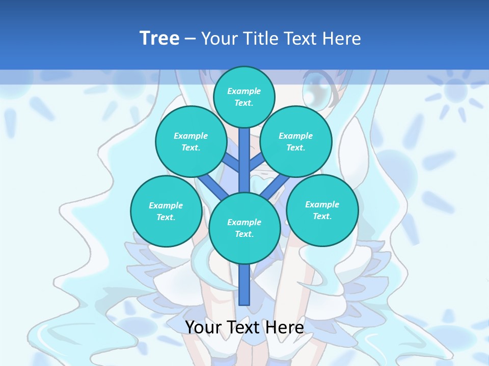 A Girl With Blue Hair Is Sitting In The Water PowerPoint Template