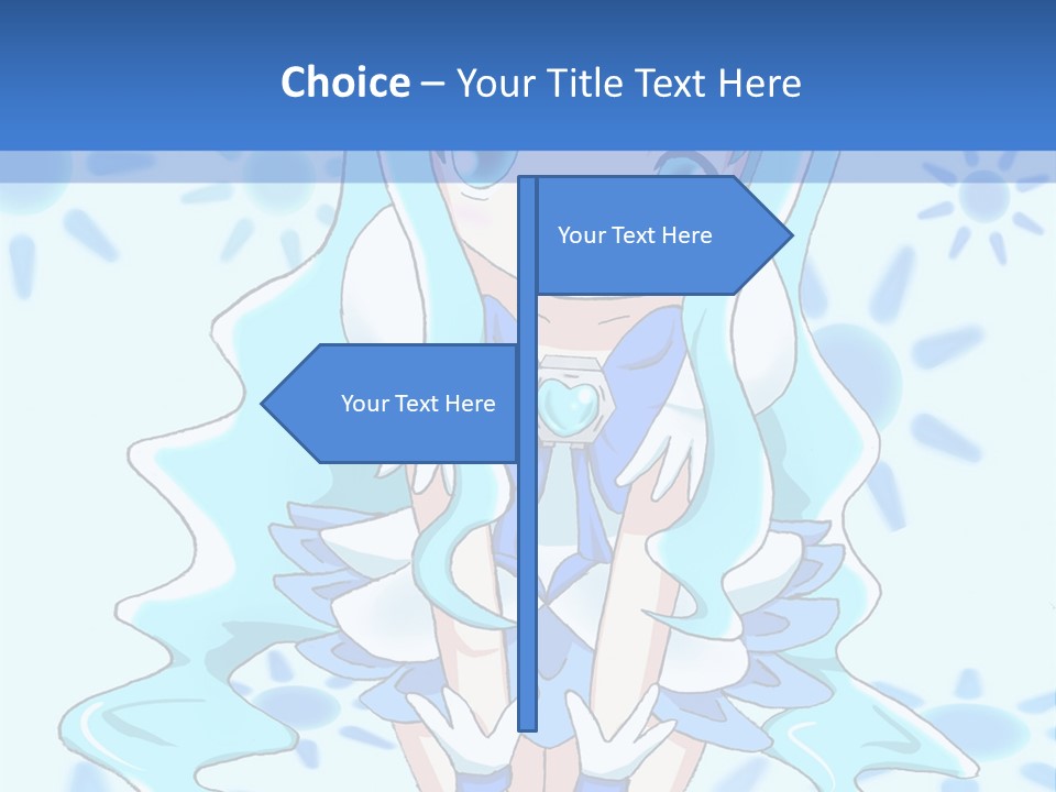 A Girl With Blue Hair Is Sitting In The Water PowerPoint Template