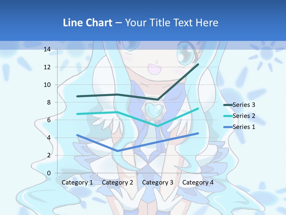 A Girl With Blue Hair Is Sitting In The Water PowerPoint Template