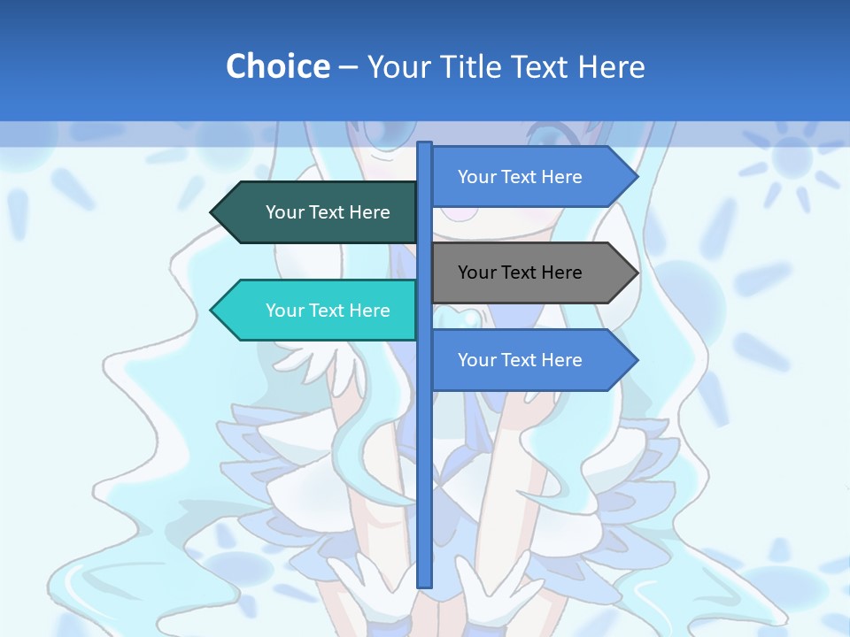 A Girl With Blue Hair Is Sitting In The Water PowerPoint Template