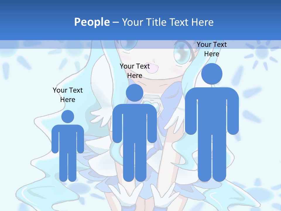 A Girl With Blue Hair Is Sitting In The Water PowerPoint Template