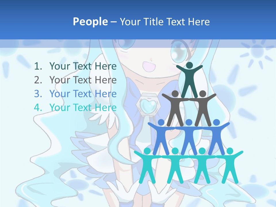 A Girl With Blue Hair Is Sitting In The Water PowerPoint Template