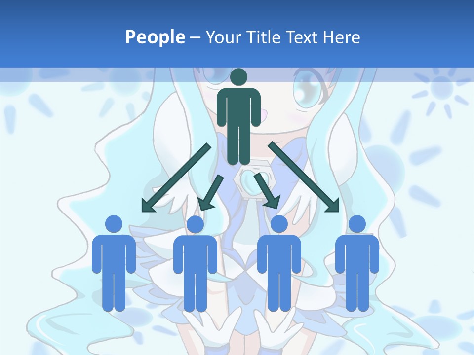 A Girl With Blue Hair Is Sitting In The Water PowerPoint Template