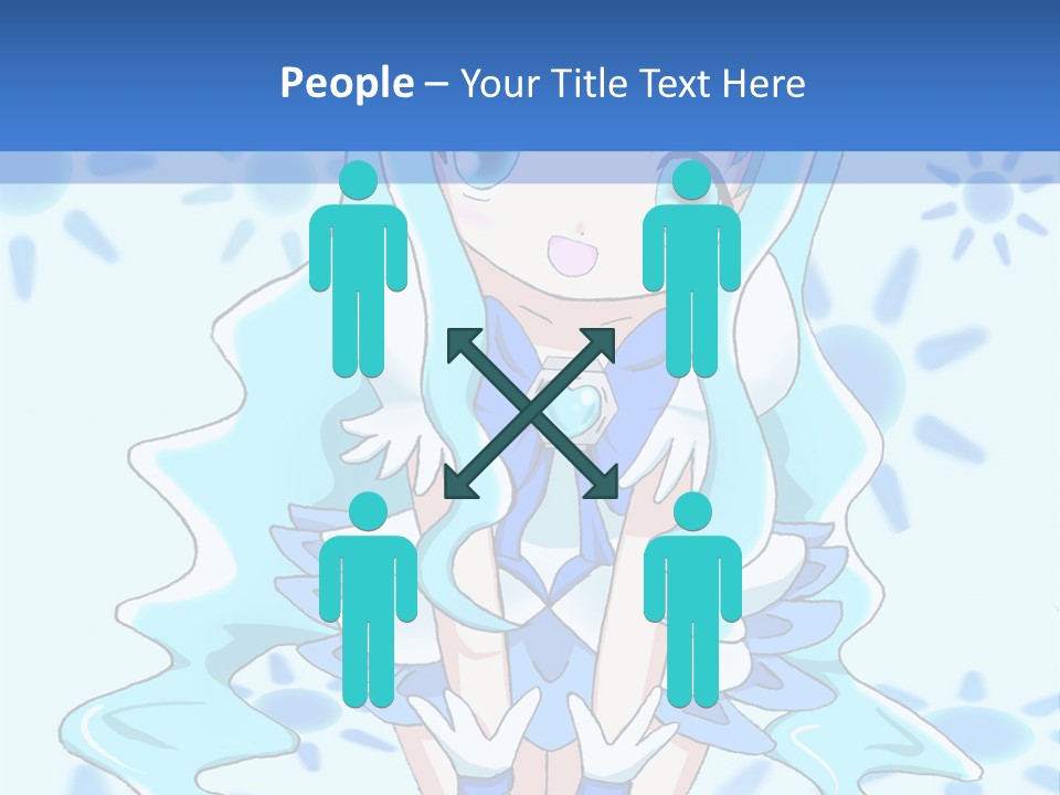 A Girl With Blue Hair Is Sitting In The Water PowerPoint Template