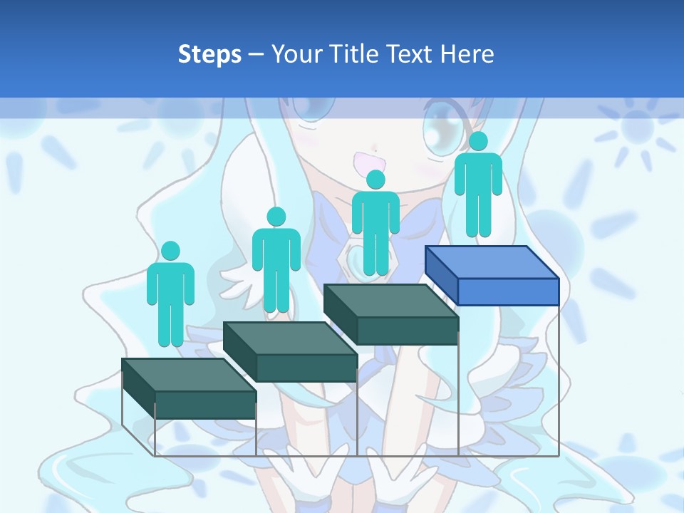 A Girl With Blue Hair Is Sitting In The Water PowerPoint Template