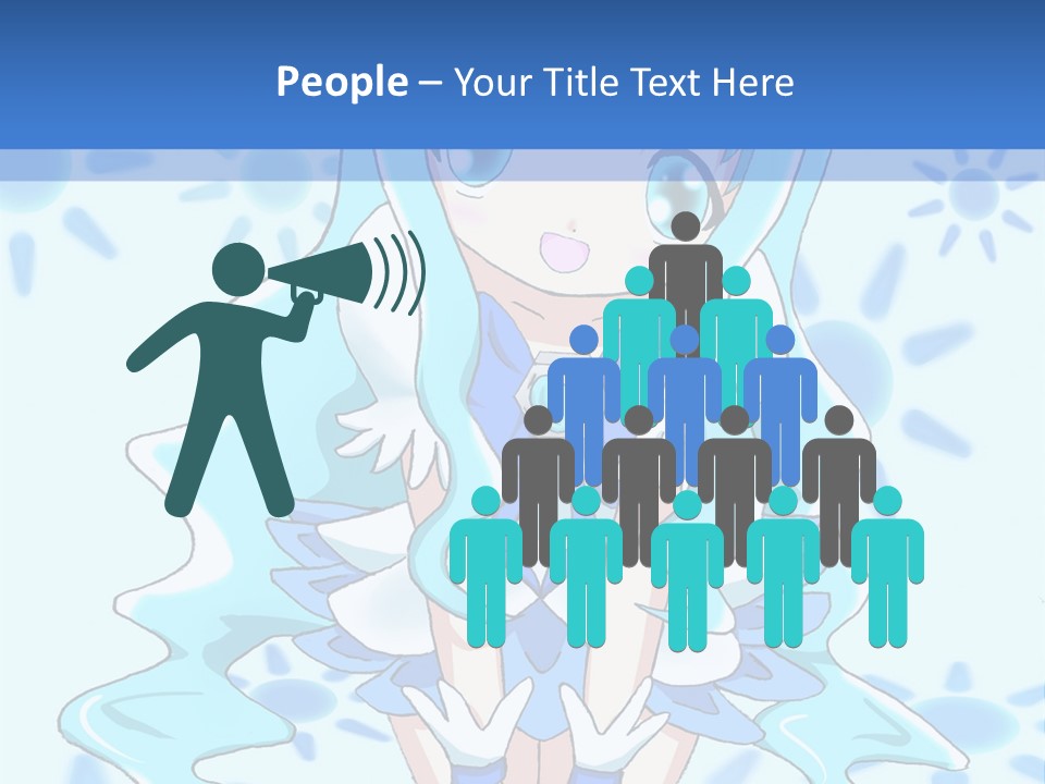 A Girl With Blue Hair Is Sitting In The Water PowerPoint Template