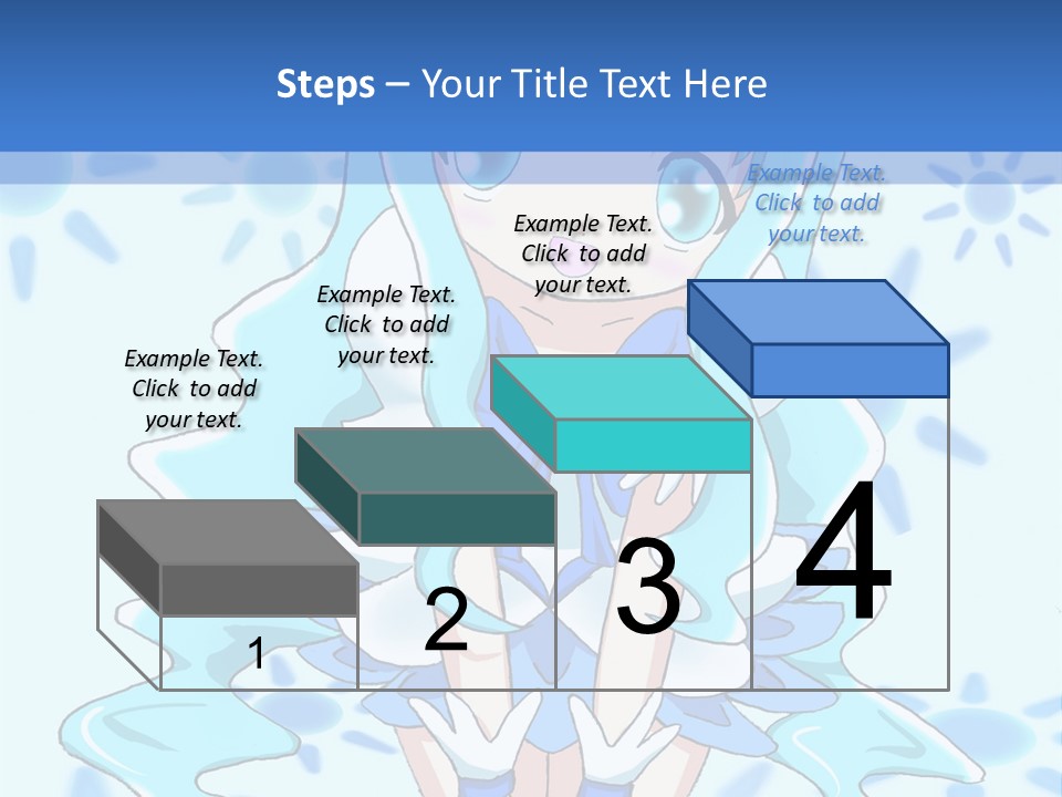 A Girl With Blue Hair Is Sitting In The Water PowerPoint Template