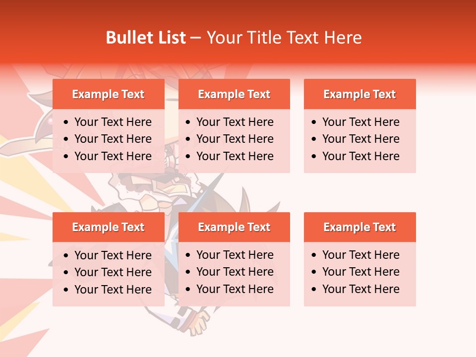 A Cartoon Character With A Sword On A White Background PowerPoint Template