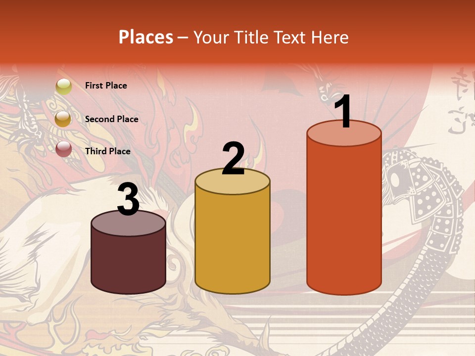 A Picture Of A Dragon And A Man On A Horse PowerPoint Template